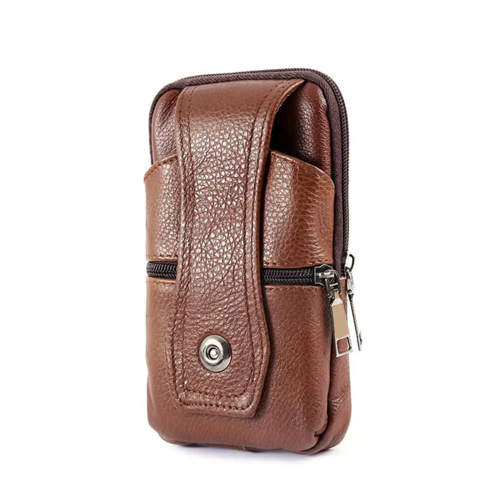 Men's Leather Small Bag Fashion Phone Pouch Belt Bag Shoulder Crossbody Waist Pack Vintage Multi-Function Mens Mini Bag 2022 New