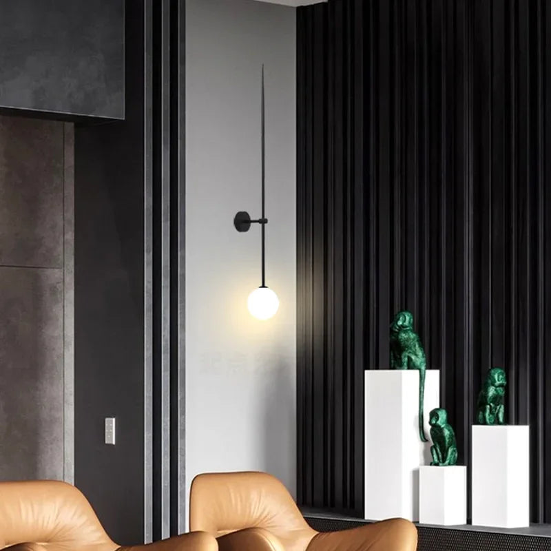 Home Decoration Wall Lights for Living Room Bedroom Glass Lampshade Modern Background Led Bedside Stairs Nordic Wall Lamps