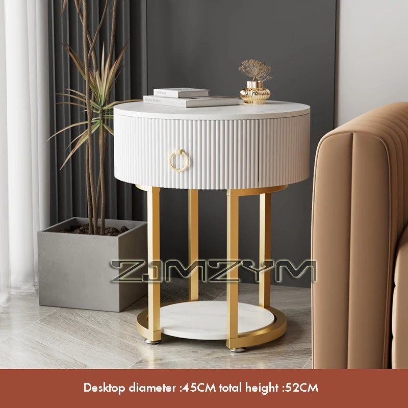 Coffee Table With Drawer Storage, Small Sofa Side Bedside Mesa Small Round Tables For The Side Balcony Modern Living Room Mesas