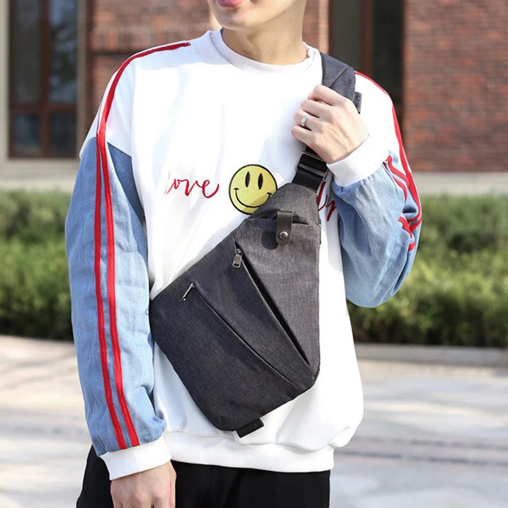 Mens Fashion Chest Bag Travel Crossbody Bag Large Capacity Simple Sling Bag Anti Theft Bag Ergonomic Mini Shoulder Bag