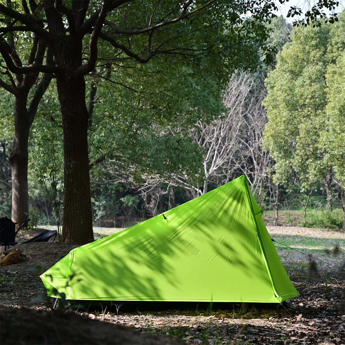 Outdoor Camping Single Person Tent Ultralight Double Layers 15D Silicone Coated No Poles Tent