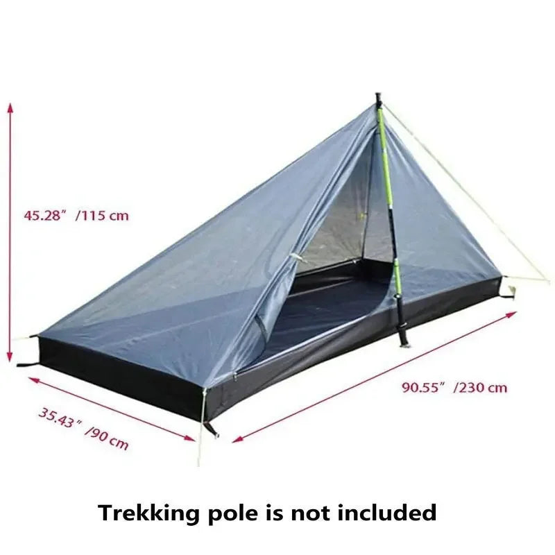 Waterproof Camping Tents Ultralight Double Tiers Rodless Pyramid Tent Single One Person 4 Season All Weather for Hunting Hiking