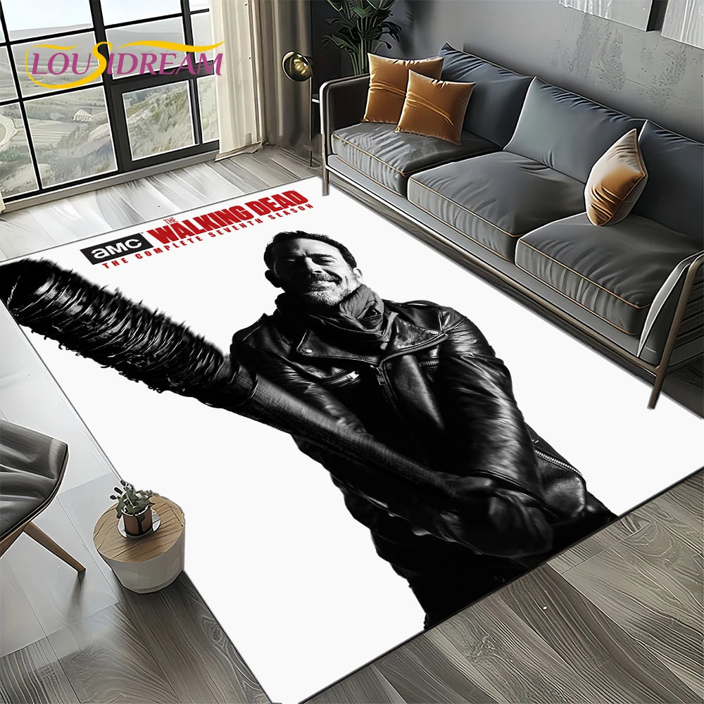 Living Room Walking Dead Rick Daryl Horror TV Rugs Movie Room Sofa Coffee Table Decorative Carpet Hallway Bathroom Non-slip Rug
