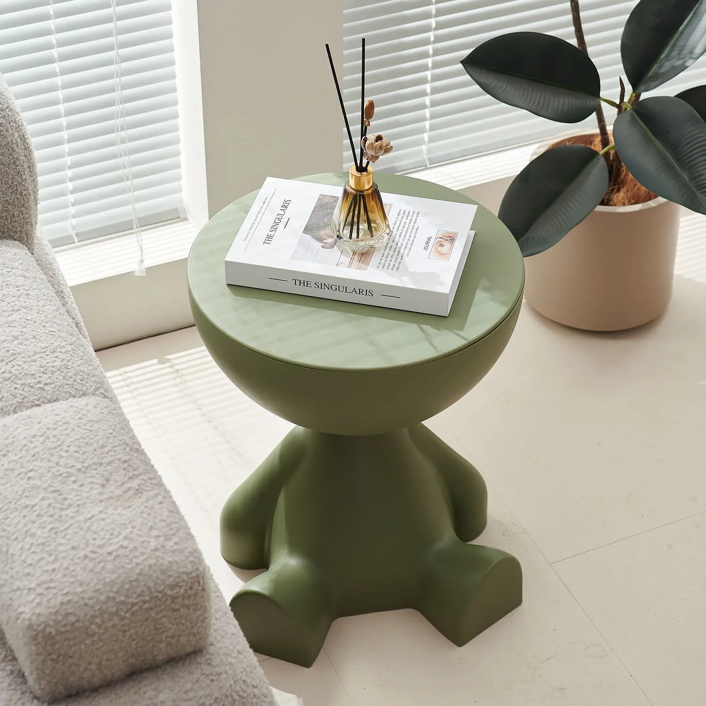 Cream Coffee Table Sofa Bed Side Table Plastic Creative Flat Head Coffee Table for Living Room Household Accessories Home Decor