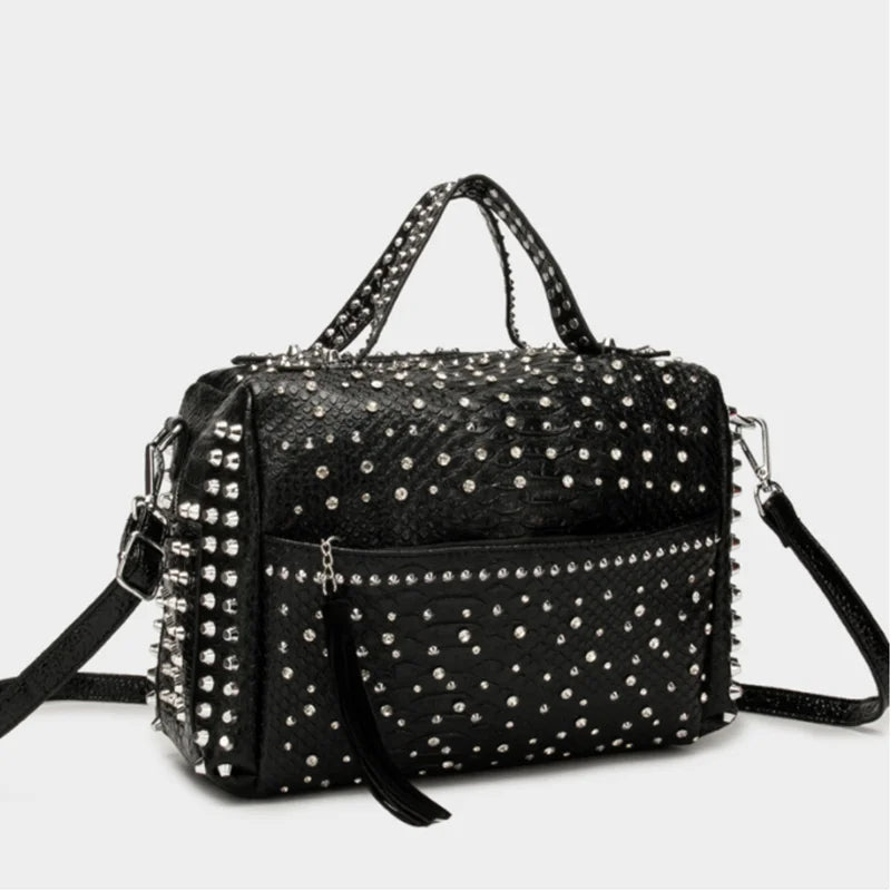 Hand bags for women purses and handbags luxury designer rivet rhinestone shoulder bag Large Capacity Travel shopper tote bag