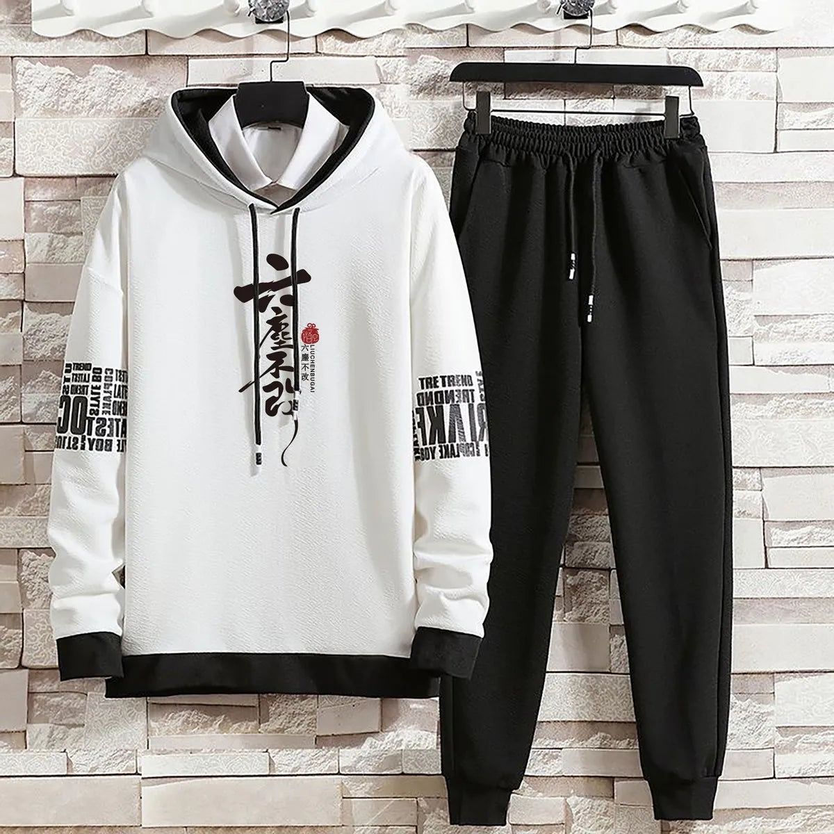 Clothing for Men Hoodies Set Summer Autumn Suits Pants Casual Pullover Hat Hood Print Sweaterhoodie Men New Top Long Sleeves