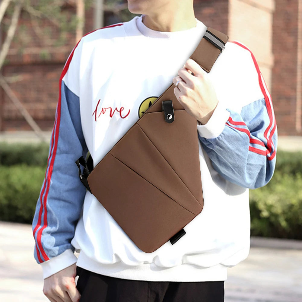 Mens Fashion Chest Bag Travel Crossbody Bag Large Capacity Simple Sling Bag Anti Theft Bag Ergonomic Mini Shoulder Bag