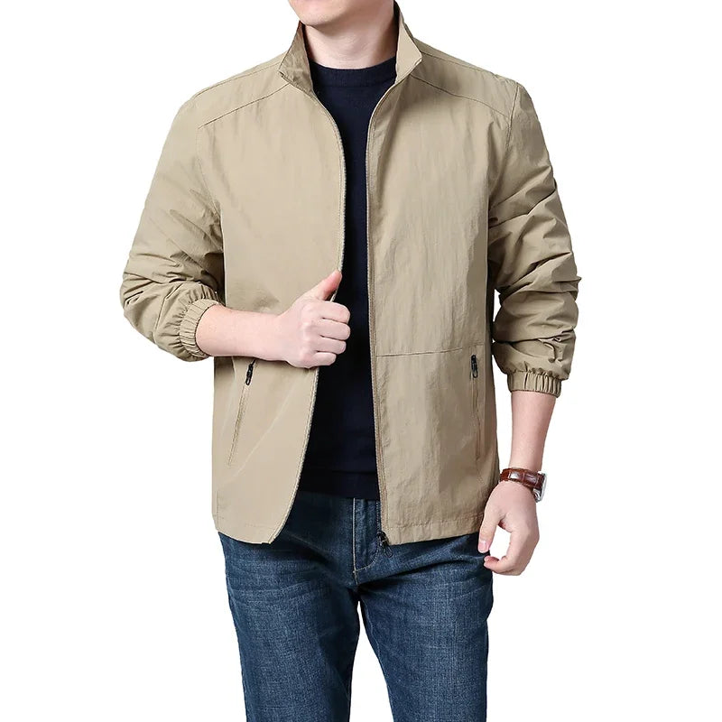 Male Outwear Brand Clothing Men Bomber Jacket Thin Slim Long Sleeve Baseball Jackets Mens Windbreaker Zipper Windbreaker Jacket