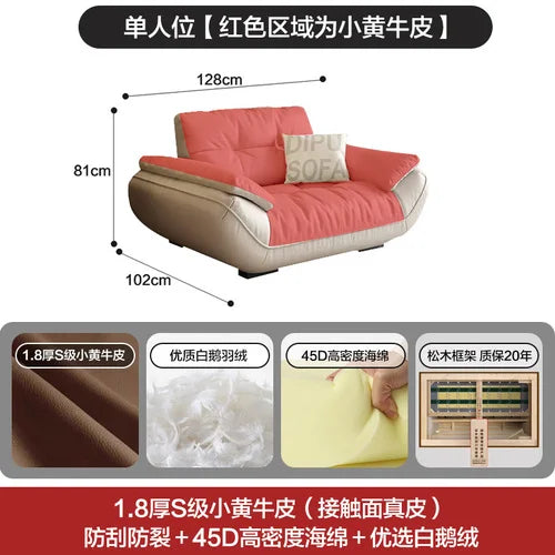 Sectional Living Room Sofa Genuine Leather Comfortable Lounge Sofa Luxury Minimalist Divano Soggiorno Di Lusso Room Decor