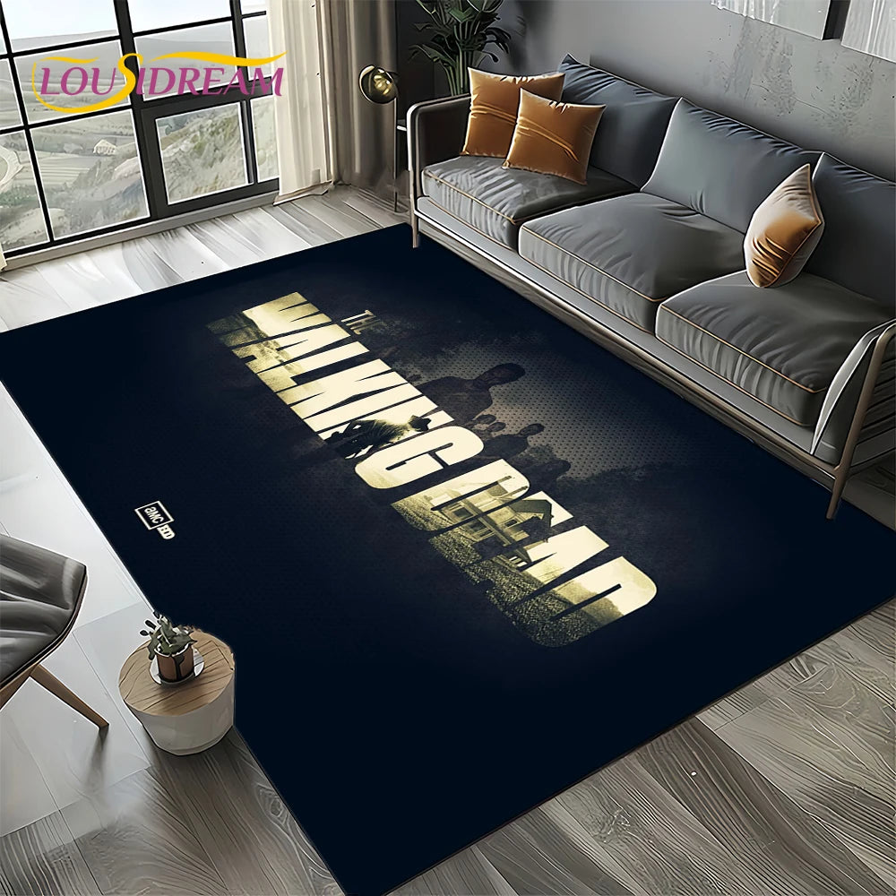 Living Room Walking Dead Rick Daryl Horror TV Rugs Movie Room Sofa Coffee Table Decorative Carpet Hallway Bathroom Non-slip Rug