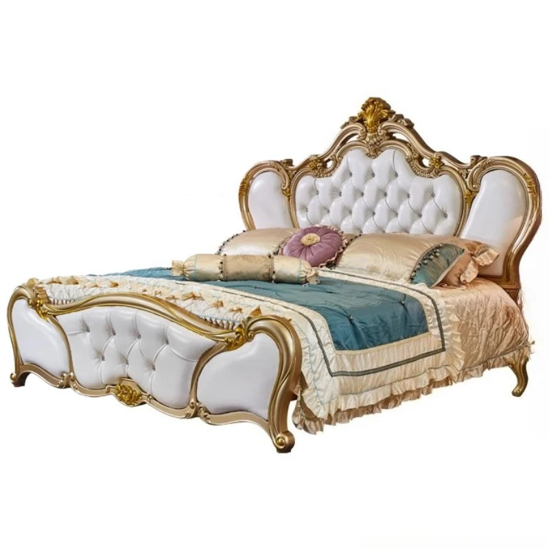 European Princess Bed Sleeping Vintage Comfortable Bedroom Luxury Romantic Bed Quality Wedding Castle Beliche Hotel Furniture