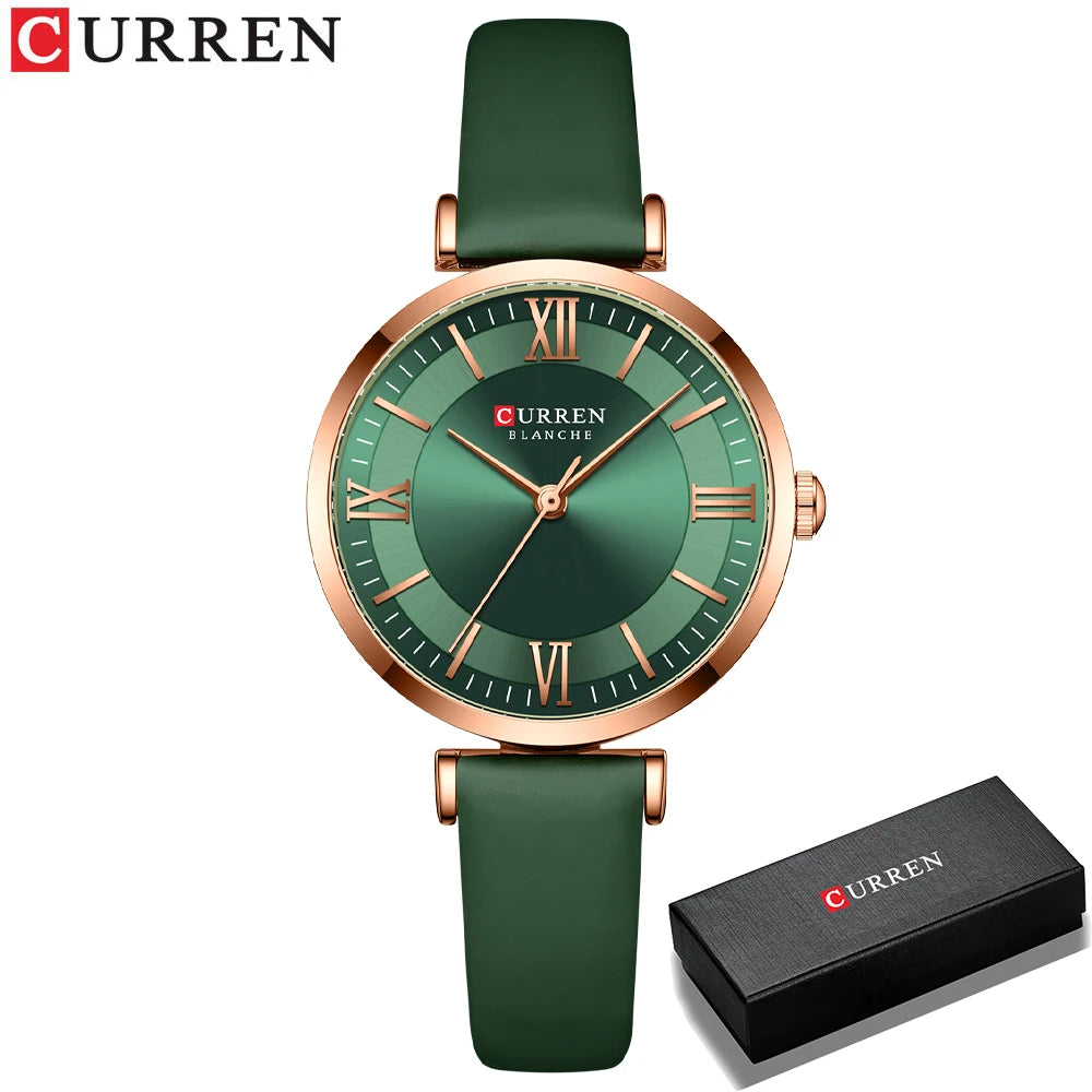 NEW CURREN Watches Women's Quartz Leather Wrsitwatches Fashionable Classic Clock Montre femme