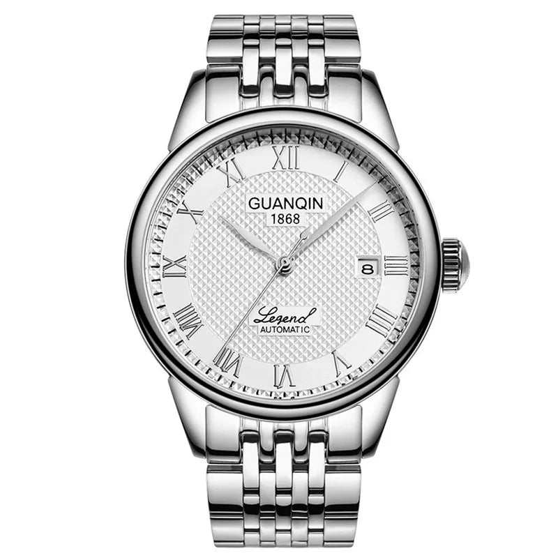 Men Watches 2025 GUANQIN Automatic Self-Wind Date Watch Mens Top Brand Luxury Mechanical Leather Wristwatch relogio masculino