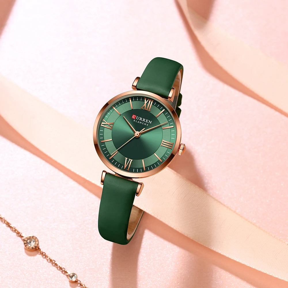 NEW CURREN Watches Women's Quartz Leather Wrsitwatches Fashionable Classic Clock Montre femme