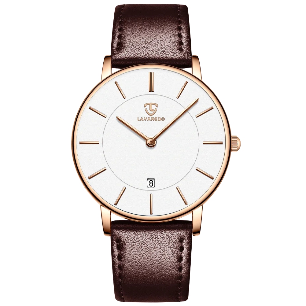Mens Watches, Minimalist Fashion Simple Wrist Watch for Men Analog Date with Leather Strap