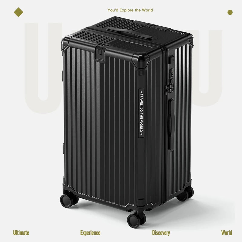 Hard Shell Carry-On Suitcase Rolling Travel Luggage with Spinner Wheels 20 24 26 28 30 Inch Large Capacity Durable Luggage