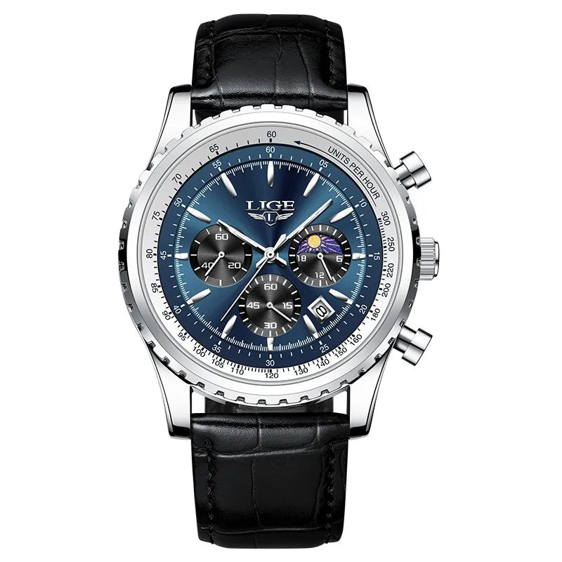 LIGE New Mens Watches Top Brand Luxury Men Wrist Watch Leather Quartz Watch Sports Waterproof Male Clock Relogio Masculino+Box