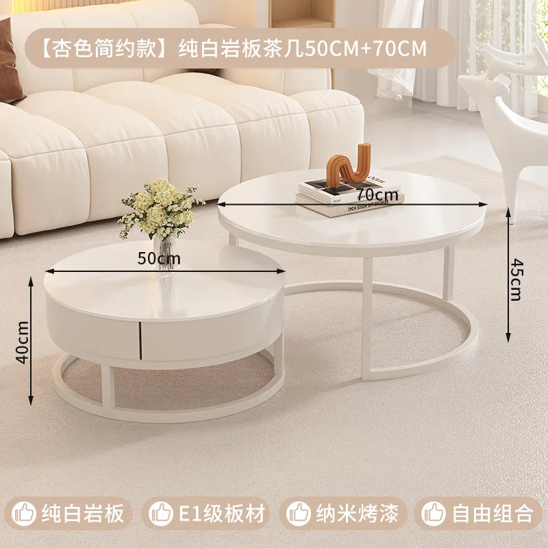 White Coffee Table Living Room Luxury Combination Design Simple Coffee Table Home Table Basse De Salon Furniture Decoration