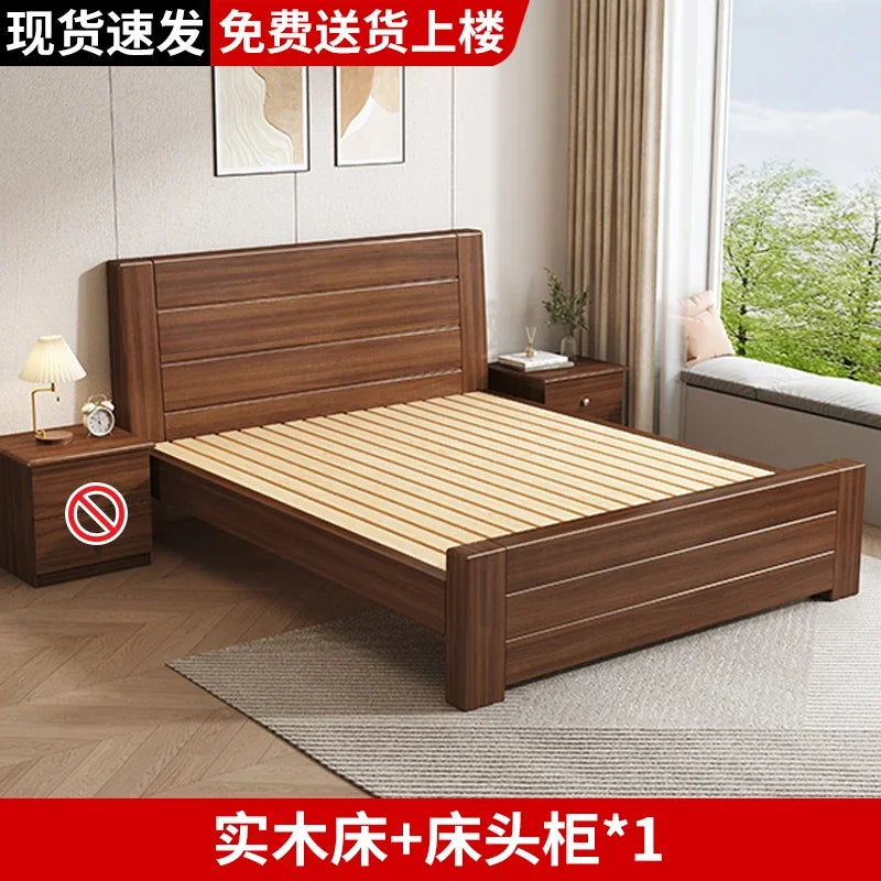Wooden Cheap Storage Bed Bedroom Elegant Pretty Luxury Full Size Frame Bed Bases Queen Home Cama Box Casal House Accessories