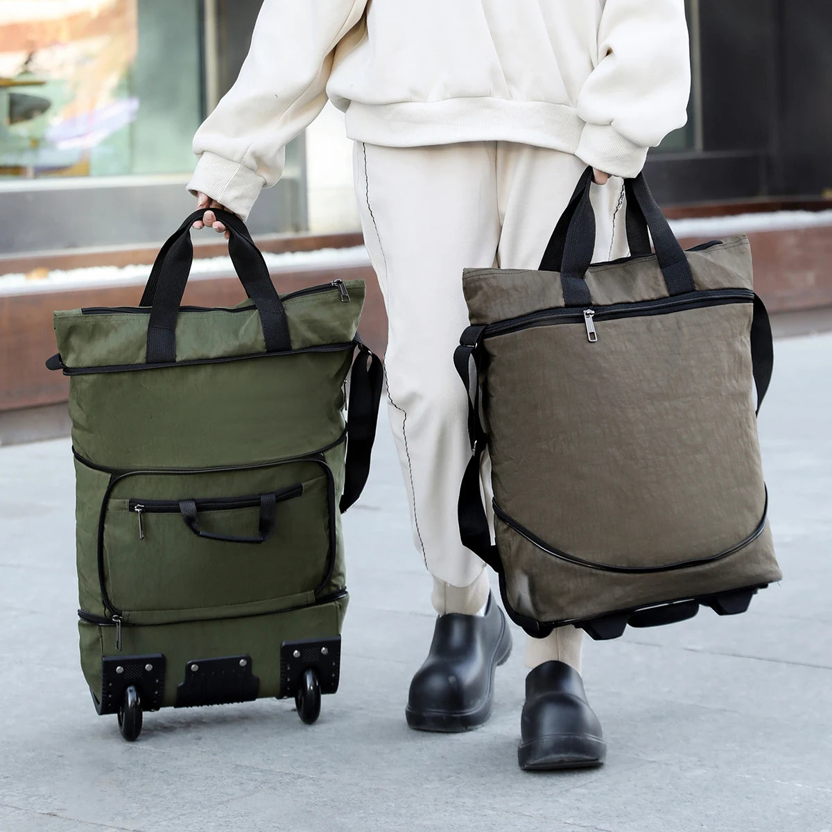Expandable Rolling Duffle Bag with Wheels Expandable Foldable Duffle Bag Suitcases Rolling Luggage Bag Carry on Duffel Bag