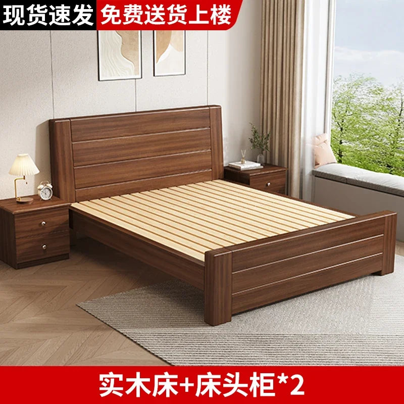 Wooden Cheap Storage Bed Bedroom Elegant Pretty Luxury Full Size Frame Bed Bases Queen Home Cama Box Casal House Accessories
