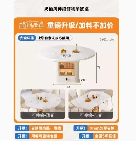 Luxury Modern Dining Table Organizer Storage Design Multifunctional Dining Table Nordic Minimalist Mesas De Comedor Furniture