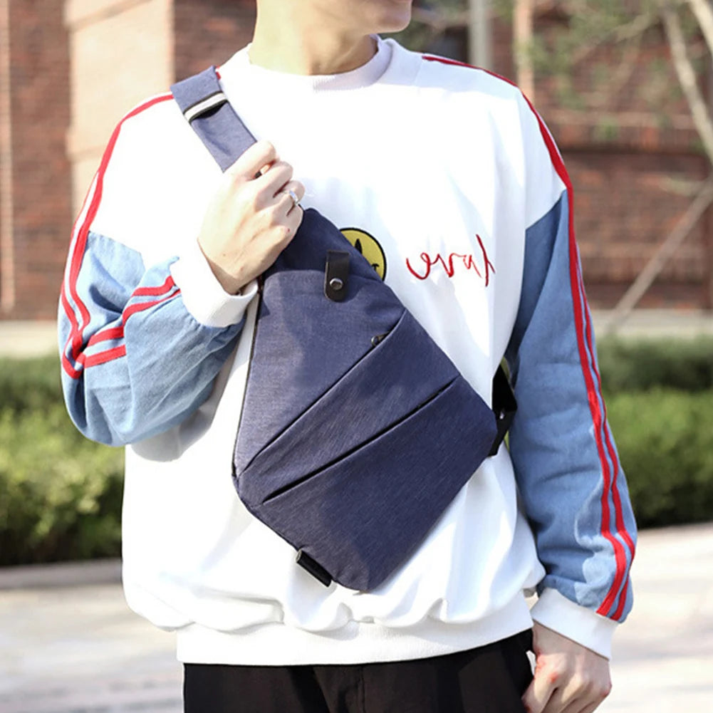 Mens Fashion Chest Bag Travel Crossbody Bag Large Capacity Simple Sling Bag Anti Theft Bag Ergonomic Mini Shoulder Bag
