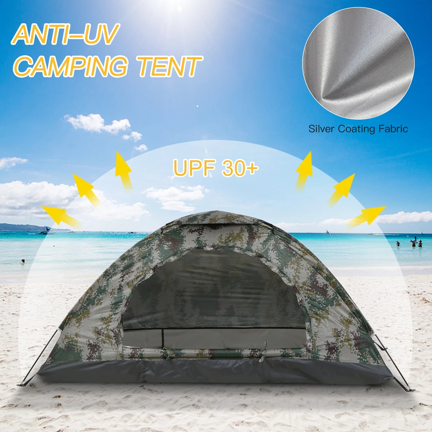 Garden Tent Portable Tent  Camping Tent Single Layer Portable Tent Anti-UV Coating UPF 30+ for Outdoor Beach Fishing