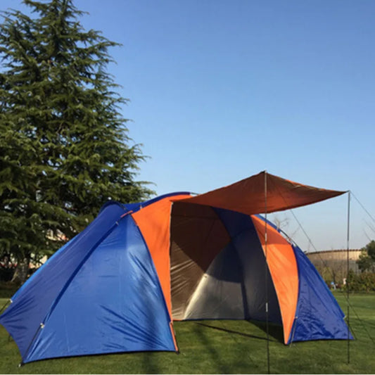 Outdoor Camping Tent 4-6 Person Large Tent Sun Protection Waterproof Sunshield Double Layer Portable Hiking Climbing Picnic Tent