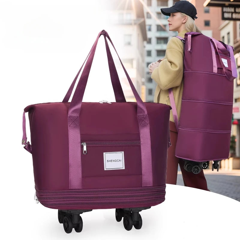 Travel Bag Backpack Large Capacity Disassembly Universal Wheel Storage Bag Luggage  Portable Double-layer Checked Bag with Wheel