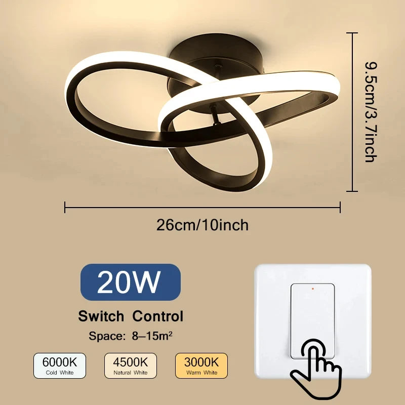 Household LED Ceiling Lights Three Colors Lamp Modern Style Ceiling Lamp Bedroom Light Surface Installation Dining Room Lamp