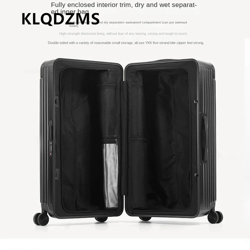KLQDZMS Carry-on Travel Luggage Large Capacity Aluminum Frame Trolley Case 24"26"28" Combination Case 20 Inch Cabin Suitcase
