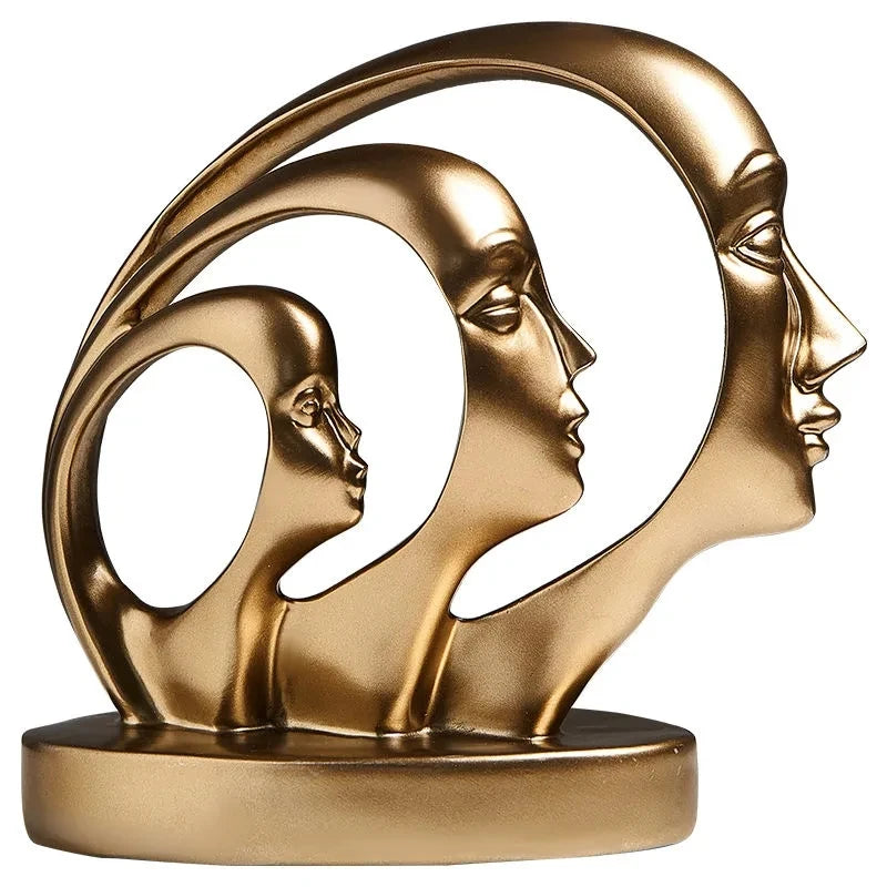 Statue Abstract Resin Desktop Ornaments Sculpture Miniature Figurines Face Character Nordic Art Crafts Office Home