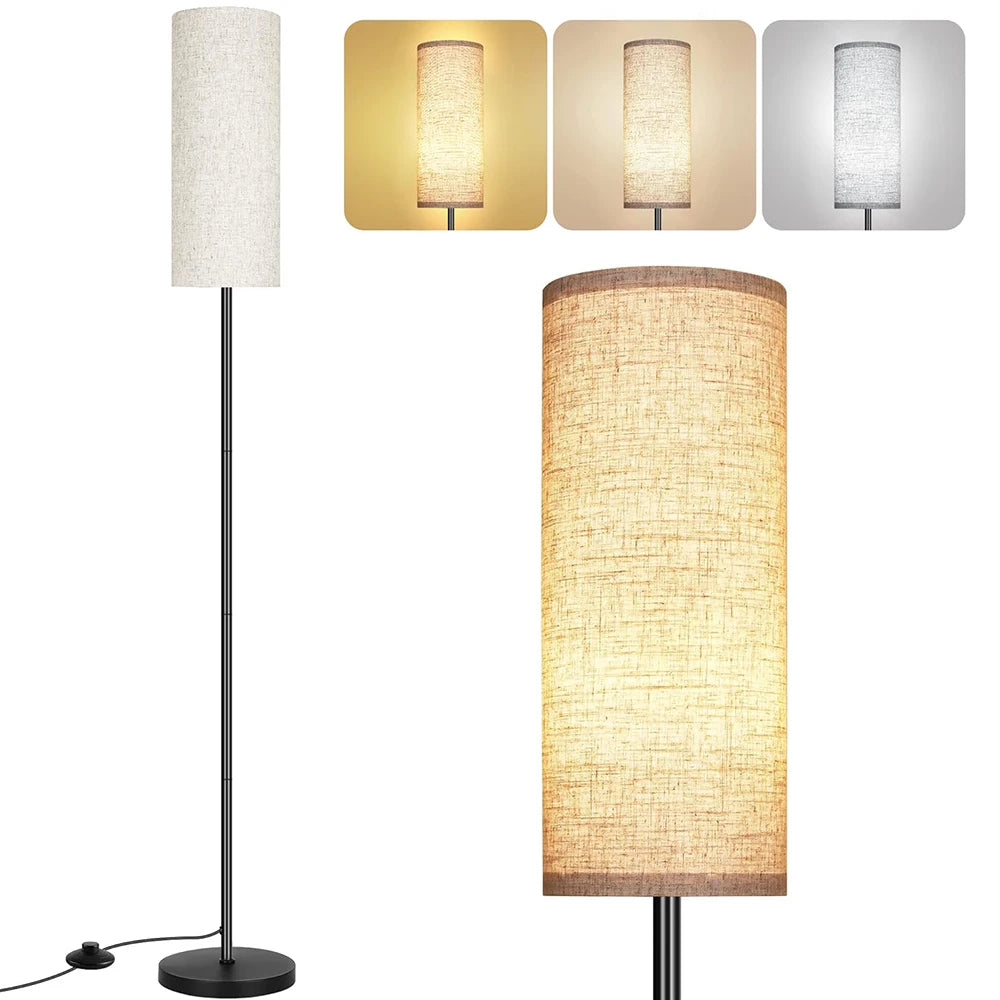Floor Lamp for Living Room Modern Standing Lamps with Lampshade Lamp with Foot Switch for Living Room Bedroom Kids Room Office