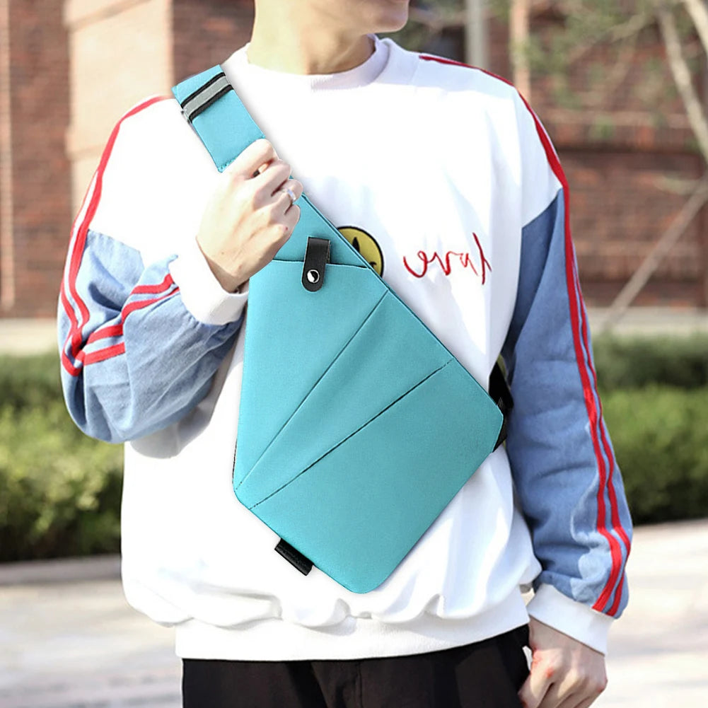 Mens Fashion Chest Bag Travel Crossbody Bag Large Capacity Simple Sling Bag Anti Theft Bag Ergonomic Mini Shoulder Bag