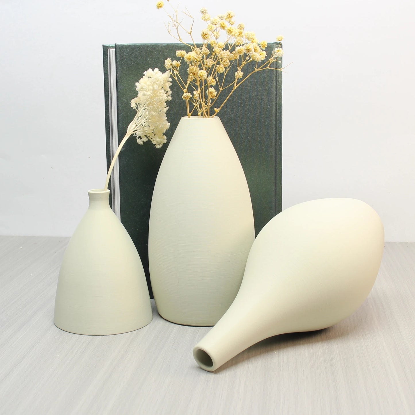 3 Piece Set of Matte Vases (3D Printed Vases) Home Decécor, Modern & Minimalist Vases, Bohemian Vases, Farmhouse Living Room, Di