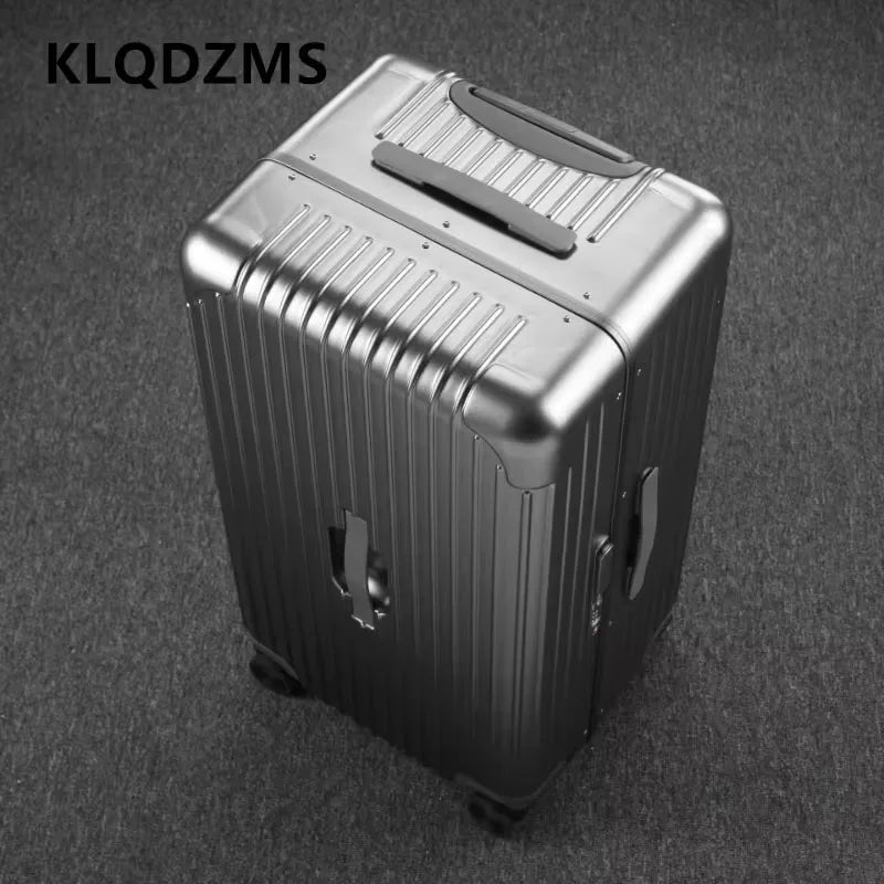 KLQDZMS Carry-on Travel Luggage Large Capacity Aluminum Frame Trolley Case 24"26"28" Combination Case 20 Inch Cabin Suitcase