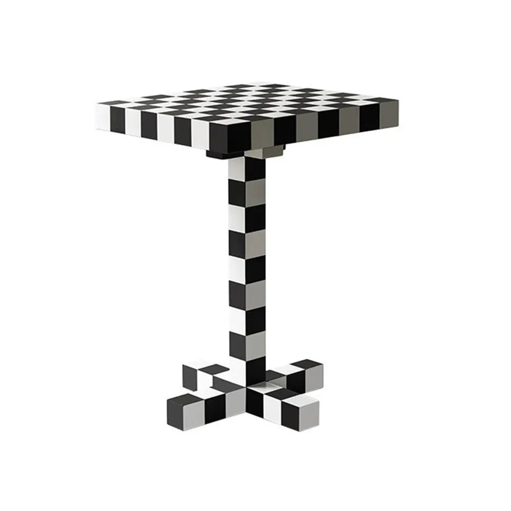 Small Square Chess Table, Checker Board, Sofa Side Coffee Table, Living Room Furniture, Modern and Affordable Luxury