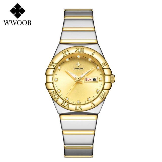 WWOOR New Elegant Watch For Women Diamonds Female Clock Luxury Brand Small Watch Dress Ladies Quartz Wristwatch Relogio Feminino