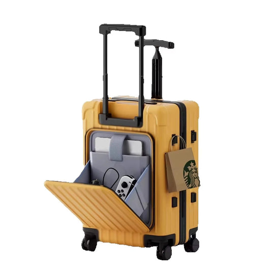 Double Trolley Children's Luggage New Ride on Suitcase  20 Inch Boarding Box Rear Opening Laptop Bag Sturdy and Durable Suitcase