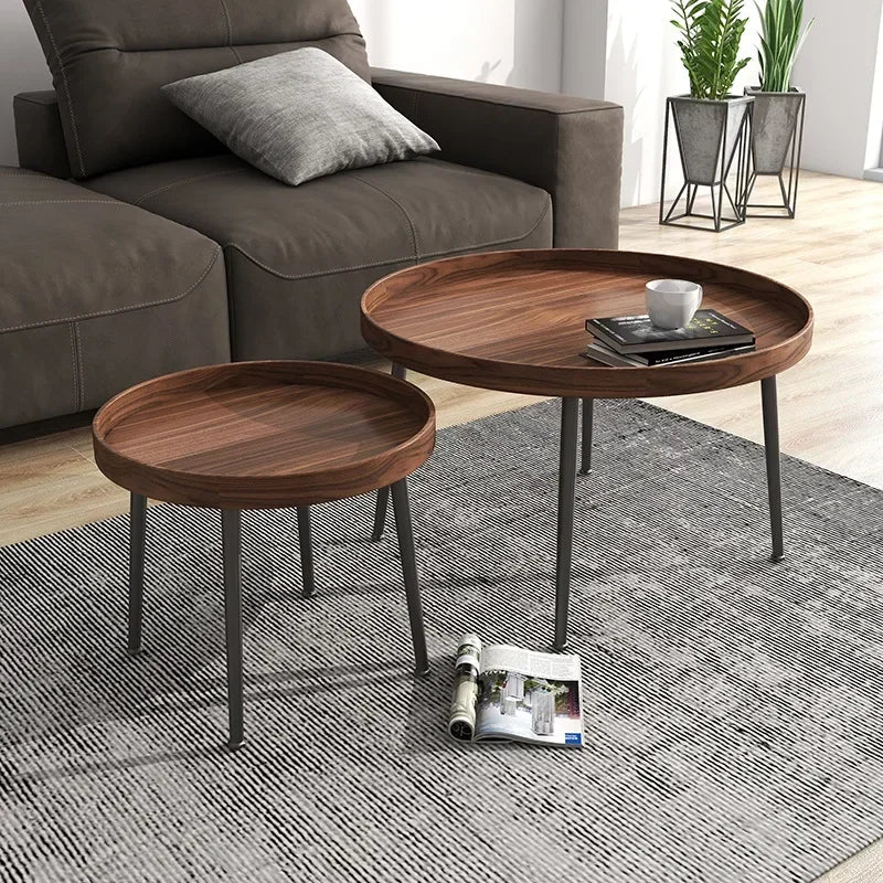 Wooden Simple Modern Round Tea Coffee Tables Living Room Luxury Center Table Sofa Side Leisure Table Furniture Mini End Table