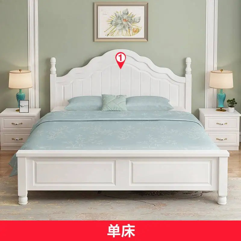 European Queen Double Bed Tall Platform Pretty Modern Solid Wood Bedroom Bed Frame Bases Luxury Camas Matrimoniales Furniture