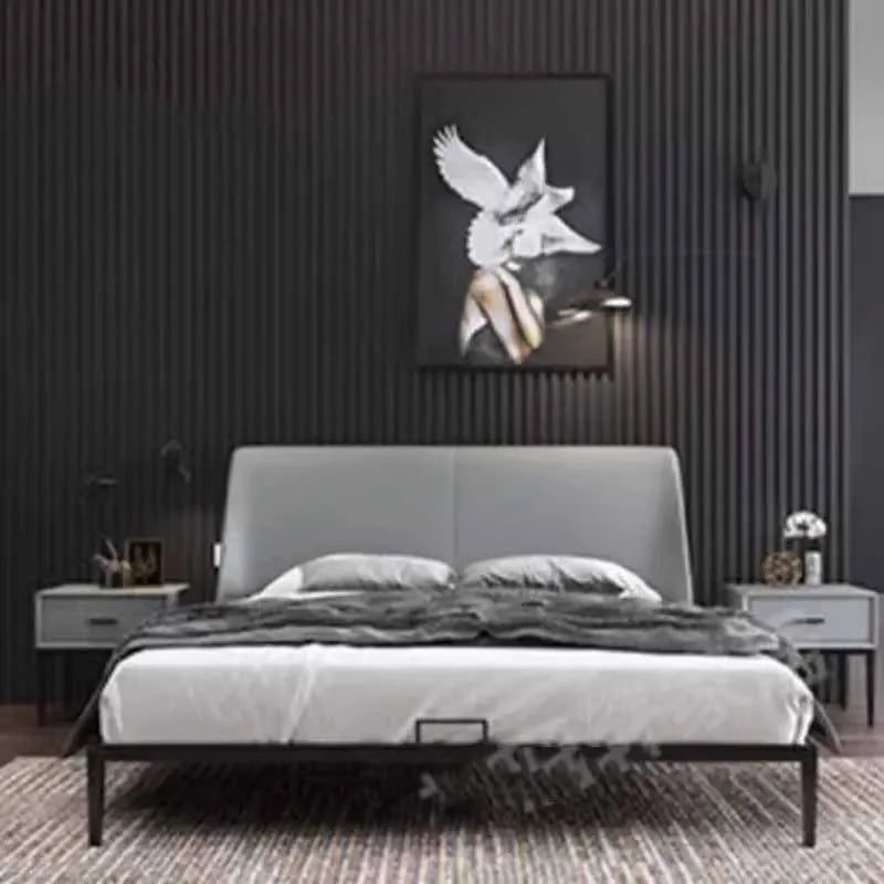 High End Wood Double Bed European Waterproof 2 Person Modern Twin Beds Bedroom Queen Sleeping Camas De Dormitorio Furniture