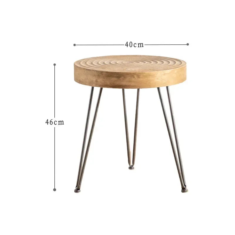Modern Minimalist Tea Coffee Tables Retro Solid Wood Sofa Round Side Tables Creative Mini Center Table Living Room Furniture