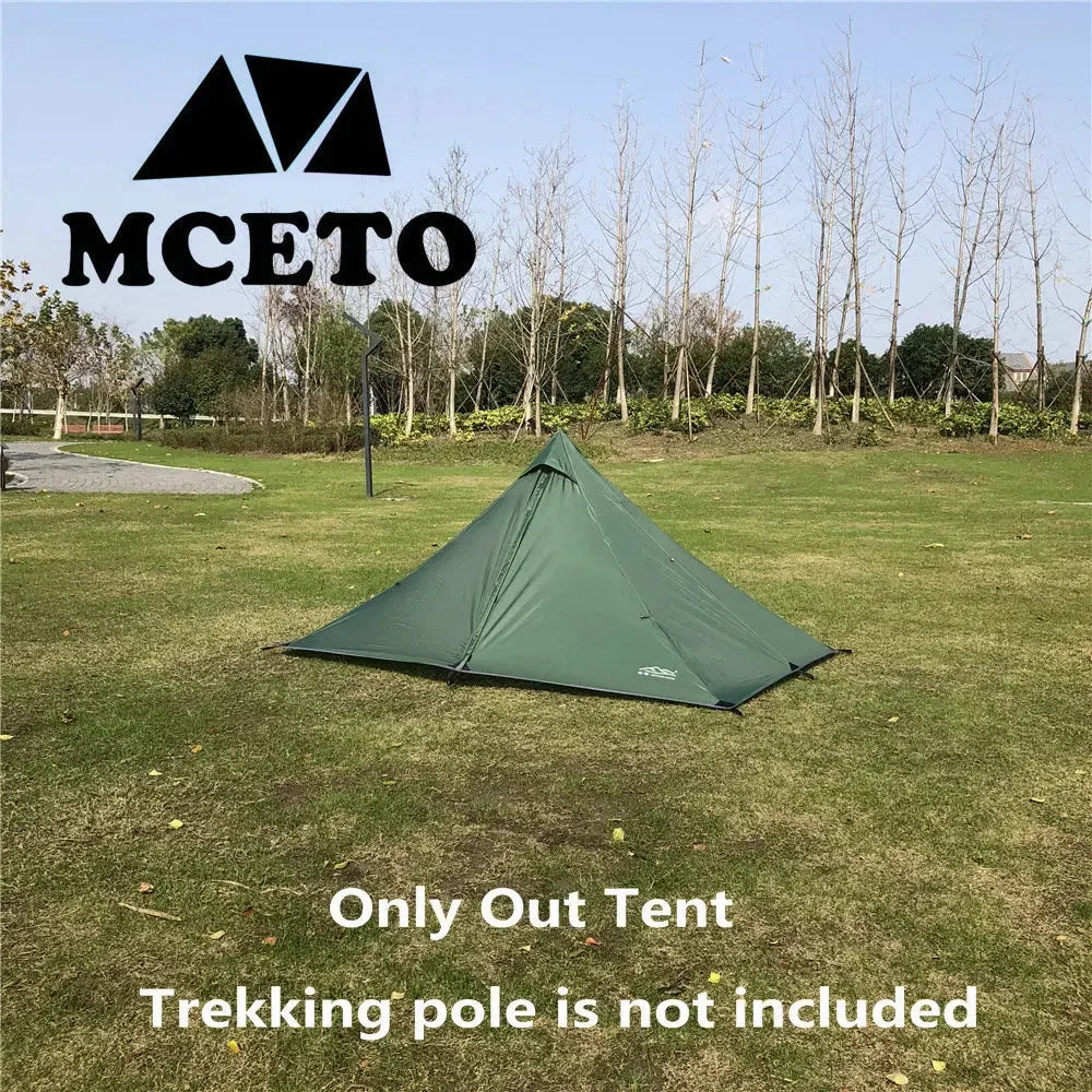 Waterproof Camping Tents Ultralight Double Tiers Rodless Pyramid Tent Single One Person 4 Season All Weather for Hunting Hiking