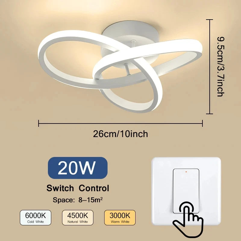 Household LED Ceiling Lights Three Colors Lamp Modern Style Ceiling Lamp Bedroom Light Surface Installation Dining Room Lamp