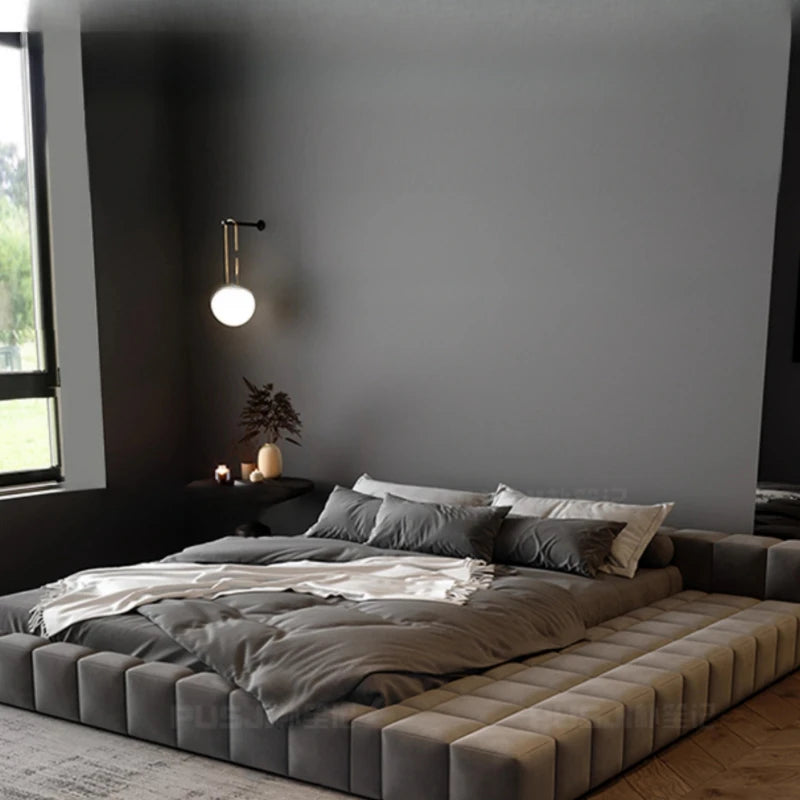 Japanese European Bed Double Frame Luxury Beauty French Aesthetics Beds Minimalist Wedding Princess Wood Muebles Furniture