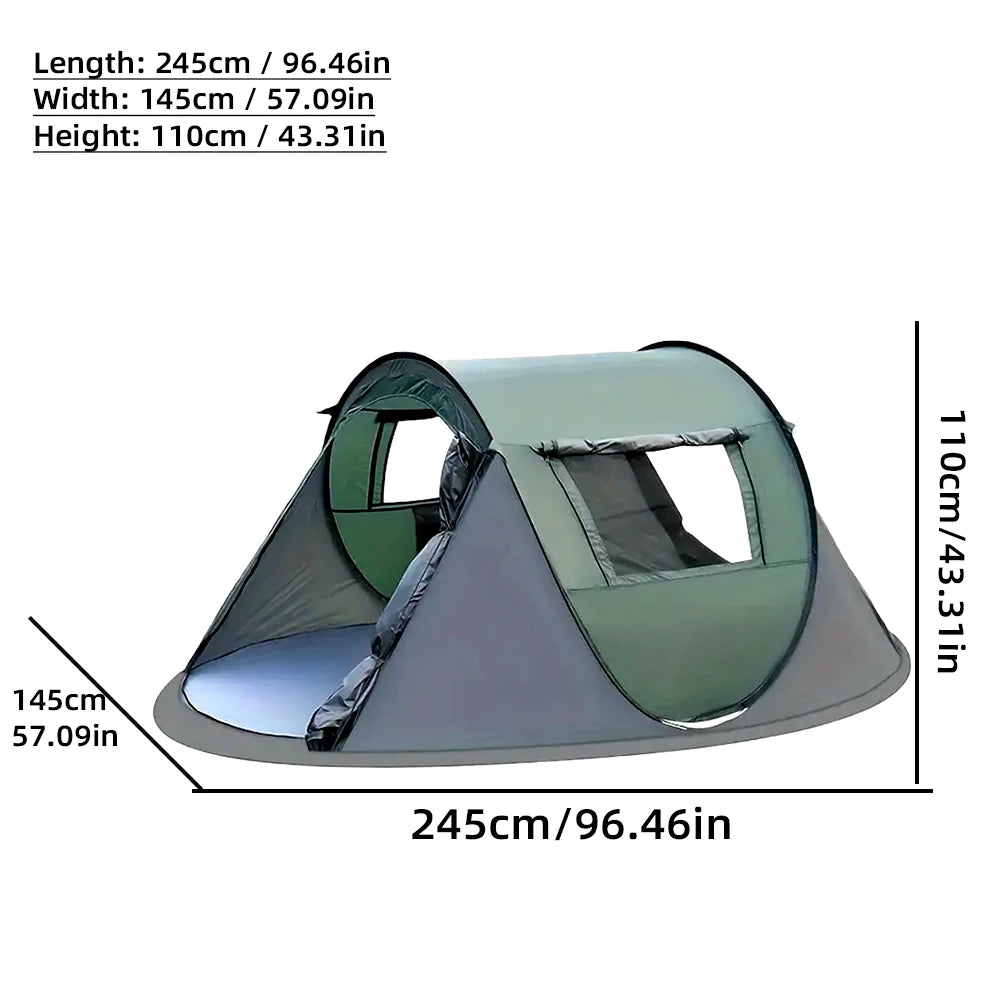 A camping tent, family travel tent that can accommodate 3-4 people, portable outdoor rainproof tent, perfect for camping hiking