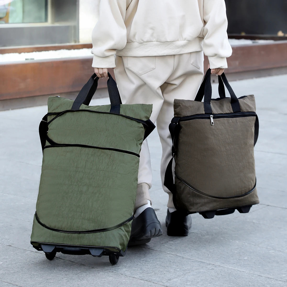 Expandable Rolling Duffle Bag with Wheels Expandable Foldable Duffle Bag Suitcases Rolling Luggage Bag Carry on Duffel Bag