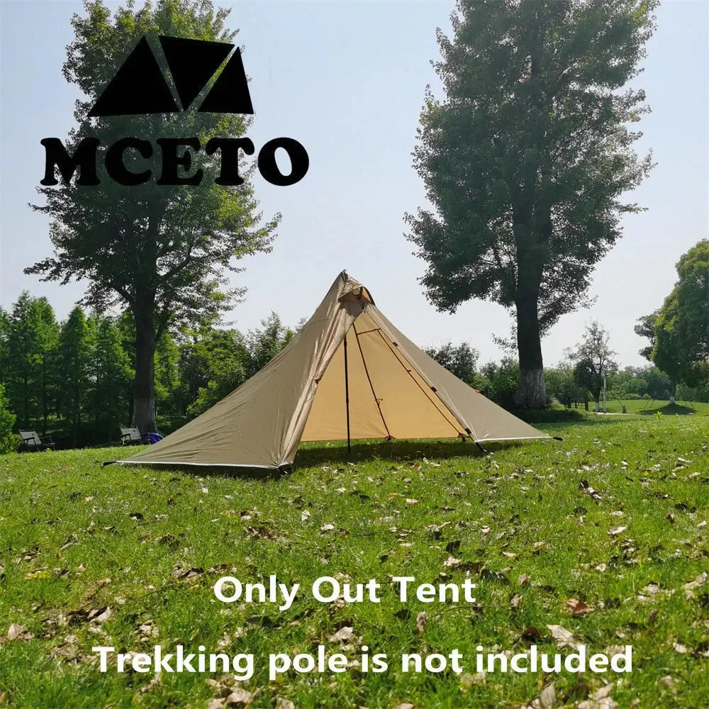 Waterproof Camping Tents Ultralight Double Tiers Rodless Pyramid Tent Single One Person 4 Season All Weather for Hunting Hiking